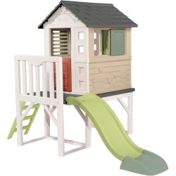Smoby Life - Maison Pilotis avec toboggan - Nouveau colori - Plateform