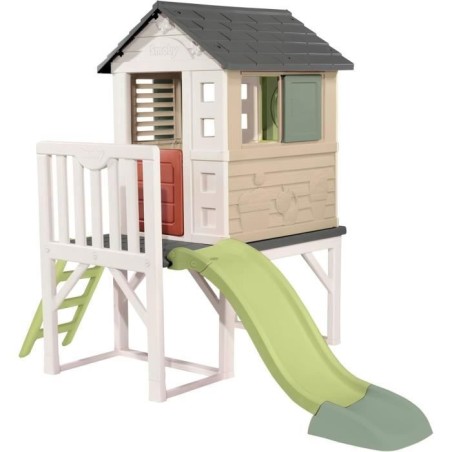 Smoby Life - Maison Pilotis avec toboggan - Nouveau colori - Plateform