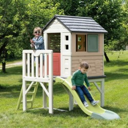 Smoby Life - Maison Pilotis avec toboggan - Nouveau colori - Plateform