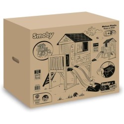 Smoby Life - Maison Pilotis avec toboggan - Nouveau colori - Plateform