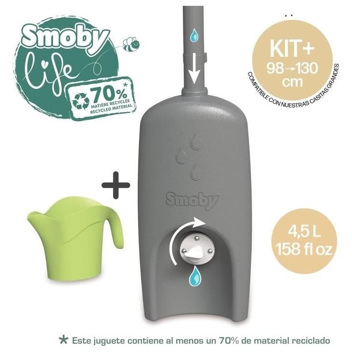 SMOBY Life - Récupérateur d'eau - Gouttiere, réservoir, robinet, arrosoir - Anti-UV - Des 2 ans - Fabrication Française