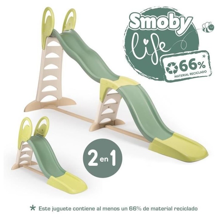 SMOBY Life - Toboggan Super Megagliss - Evolutif 2 en 1 - Glisse de 170 a 360 cm - Echelle, marches antidérapantes - Des 2 ans SMOBY Life - Toboggan Super Megagliss - Evolutif 2 en 1 - Glisse de 170 a 360 cm - Echelle, marches antidérapantes - Des 2 ans