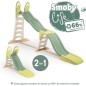 SMOBY Life - Toboggan Super Megagliss - Evolutif 2 en 1 - Glisse de 170 a 360 cm - Echelle, marches antidérapantes - Des 2 ans