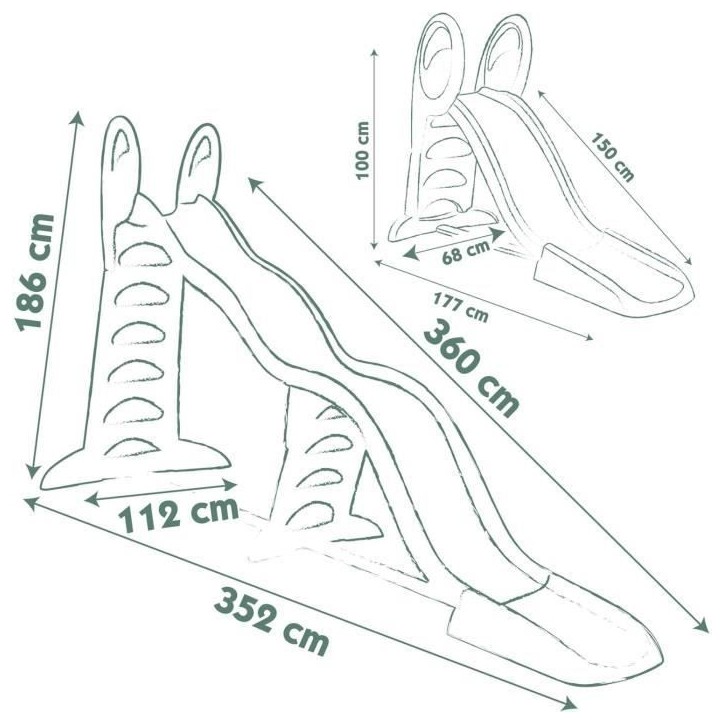 SMOBY Life - Toboggan Super Megagliss - Evolutif 2 en 1 - Glisse de 170 a 360 cm - Echelle, marches antidérapantes - Des 2 ans SMOBY Life - Toboggan Super Megagliss - Evolutif 2 en 1 - Glisse de 170 a 360 cm - Echelle, marches antidérapantes - Des 2 ans