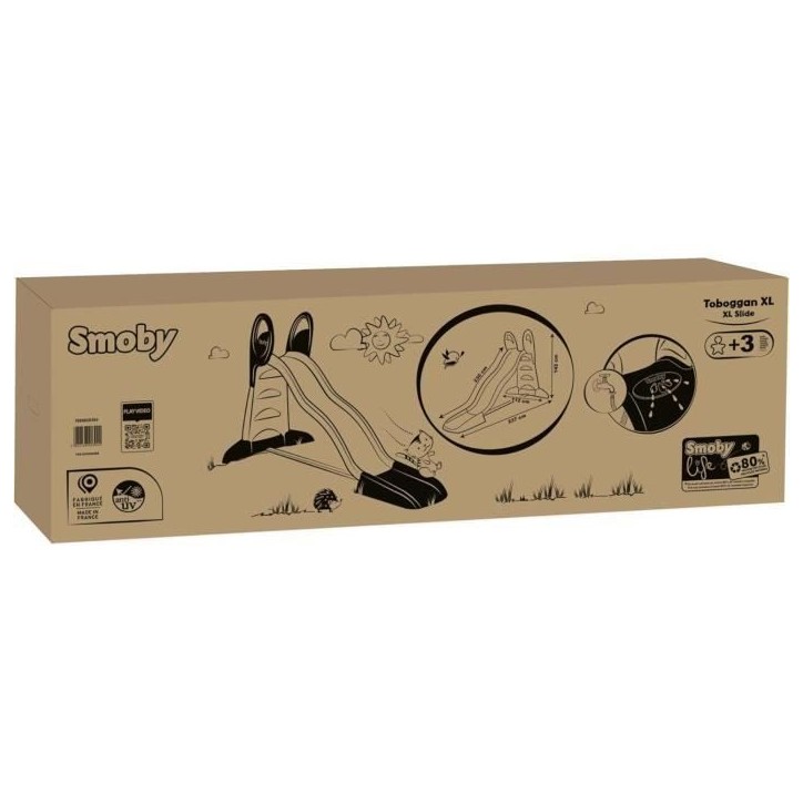 SMOBY Life - Toboggan XL - Glisse de 2m30 - Marches anti dérapantes - Des 3 ans SMOBY Life - Toboggan XL - Glisse de 2m30 - Marches anti dérapantes - Des 3 ans
