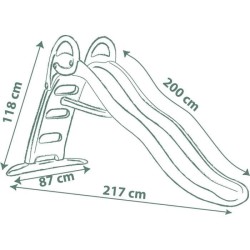 SMOBY Life - Toboggan Funny - Glisse de 2m - Echelle, marches antidér