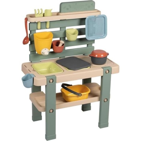 Smoby Life - Mud Kitchen - Jeu de cuisine en extérieur - 15 accessoir