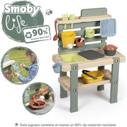 Smoby Life - Mud Kitchen - Jeu de cuisine en extérieur - 15 accessoir