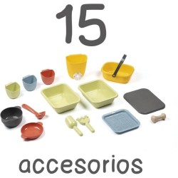 Smoby Life - Mud Kitchen - Jeu de cuisine en extérieur - 15 accessoir