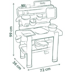 Smoby Life - Mud Kitchen - Jeu de cuisine en extérieur - 15 accessoir