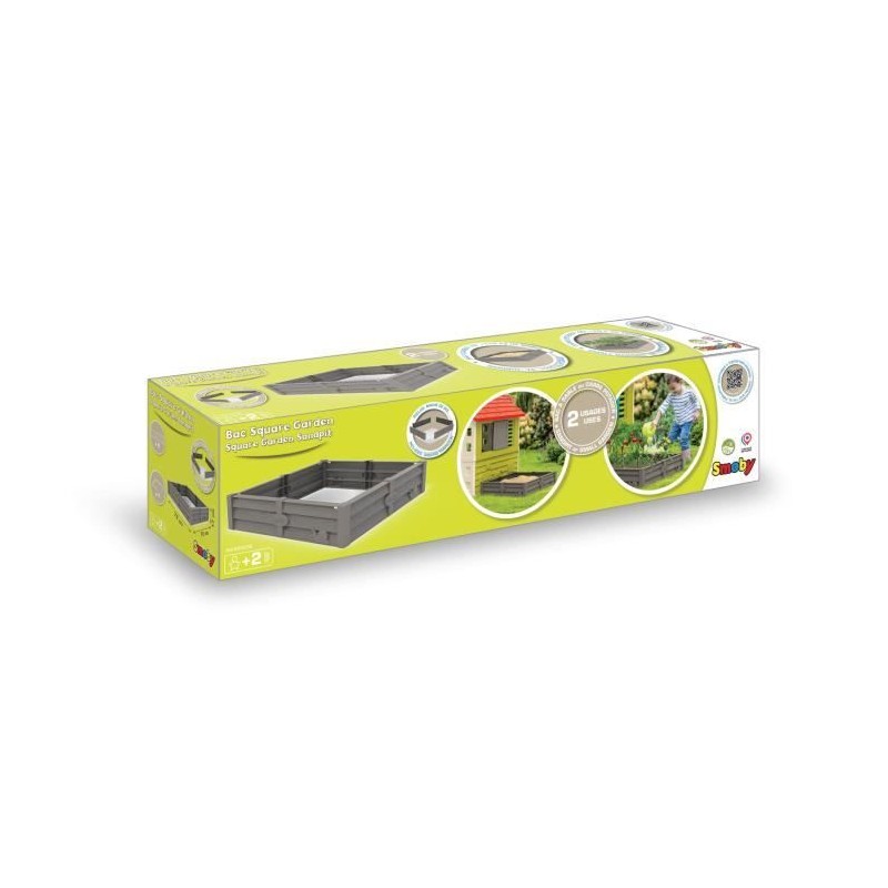 SMOBY Bac Square Garden 2 en 1 : bac a sable et carré potager - 76x76 SMOBY Bac Square Garden 2 en 1 : bac a sable et carré potager - 76x76