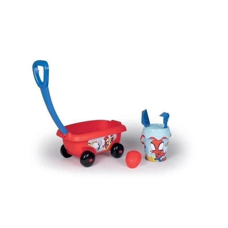 Smoby - Chariot de plage garni Spidey - Fabriqué en France - Pour enf Smoby - Chariot de plage garni Spidey - Fabriqué en France - Pour enf