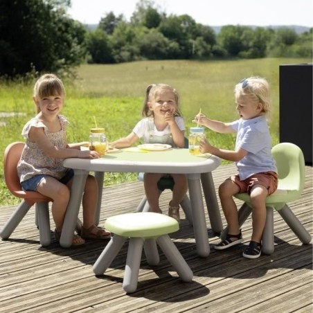 Smoby Life - Chaise enfant Bleu ciel - Pieds soufflés - Intérieur et Extérieur - Anti-UV