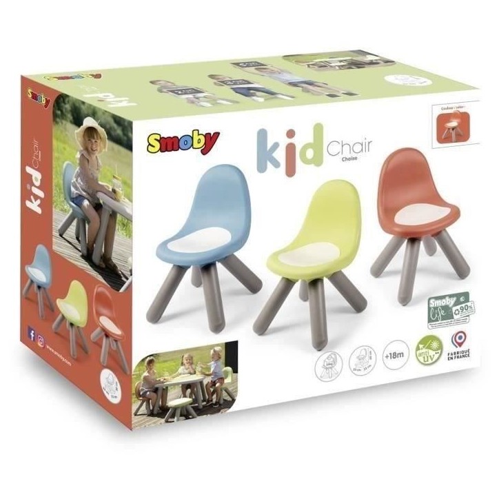 Smoby Life - Chaise enfant Terra Cotta - Pieds soufflés - Intérieur et Extérieur - Anti-UV