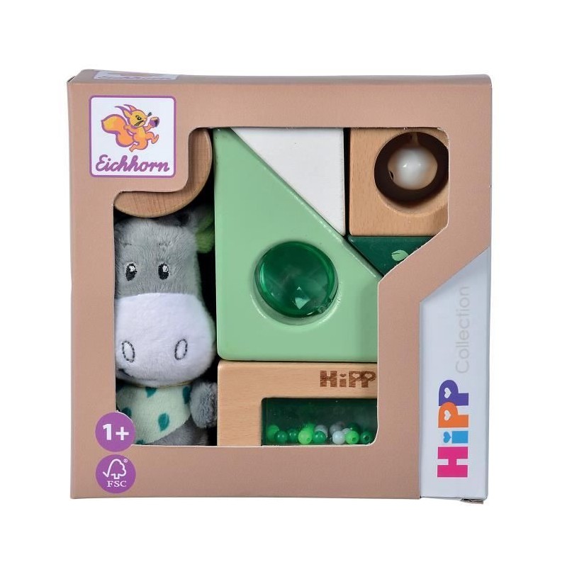 Jeu d'éveil sonore en bois Eichhorn EH Baby Hipp - Vert - Mixte - 12 Jeu d'éveil sonore en bois Eichhorn EH Baby Hipp - Vert - Mixte - 12