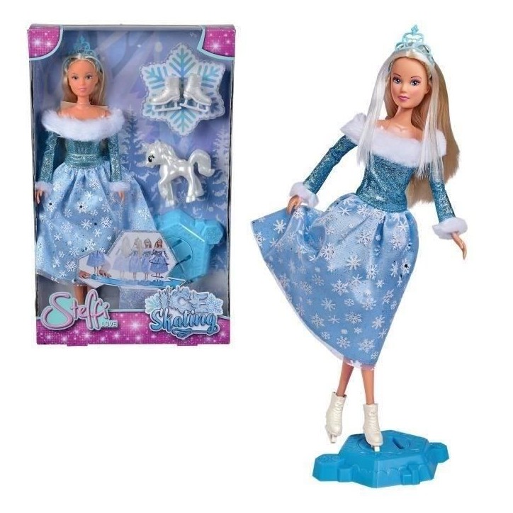 Poupée Steffi Love - SILVERTORN - SL PATINAGE - Patinage sur glace - Robe a flocons de neige - Couronne Poupée Steffi Love - SILVERTORN - SL PATINAGE - Patinage sur glace - Robe a flocons de neige - Couronne
