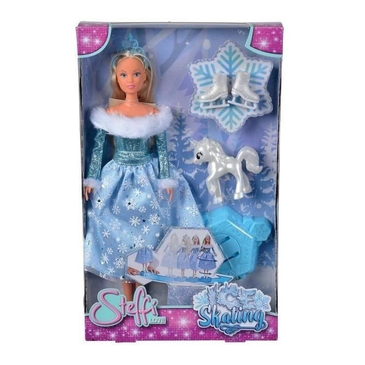Poupée Steffi Love - SILVERTORN - SL PATINAGE - Patinage sur glace - Robe a flocons de neige - Couronne Poupée Steffi Love - SILVERTORN - SL PATINAGE - Patinage sur glace - Robe a flocons de neige - Couronne