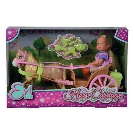Caleche et cheval pour poupée STEFFI LOVE Evi - SILVERTORN - 12cm - A