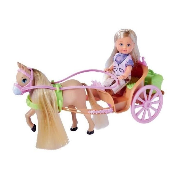 Caleche et cheval pour poupée STEFFI LOVE Evi - SILVERTORN - 12cm - Accessoires inclus Caleche et cheval pour poupée STEFFI LOVE Evi - SILVERTORN - 12cm - Accessoires inclus