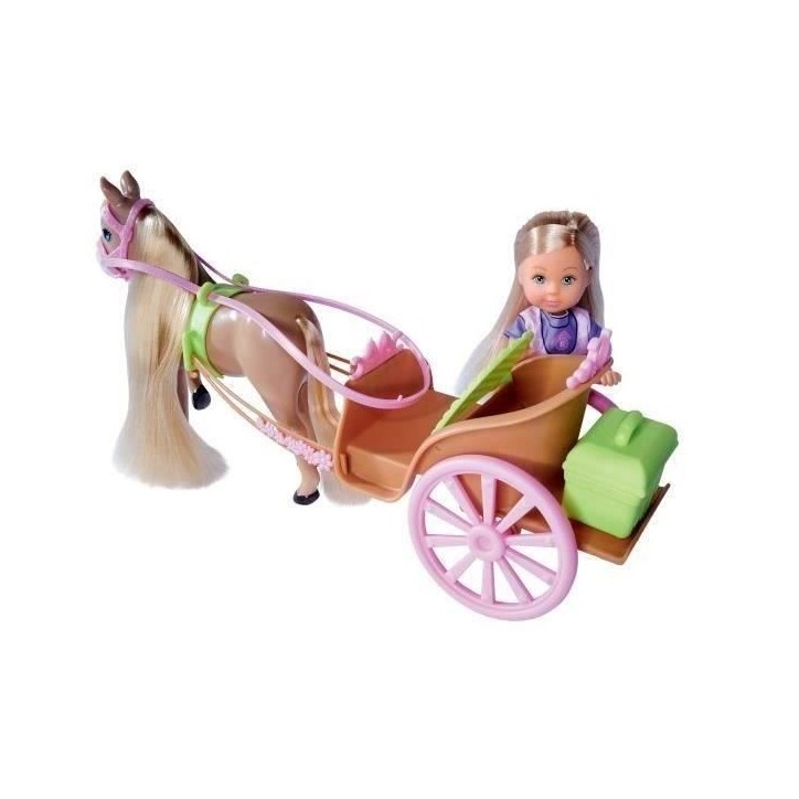 Caleche et cheval pour poupée STEFFI LOVE Evi - SILVERTORN - 12cm - Accessoires inclus Caleche et cheval pour poupée STEFFI LOVE Evi - SILVERTORN - 12cm - Accessoires inclus