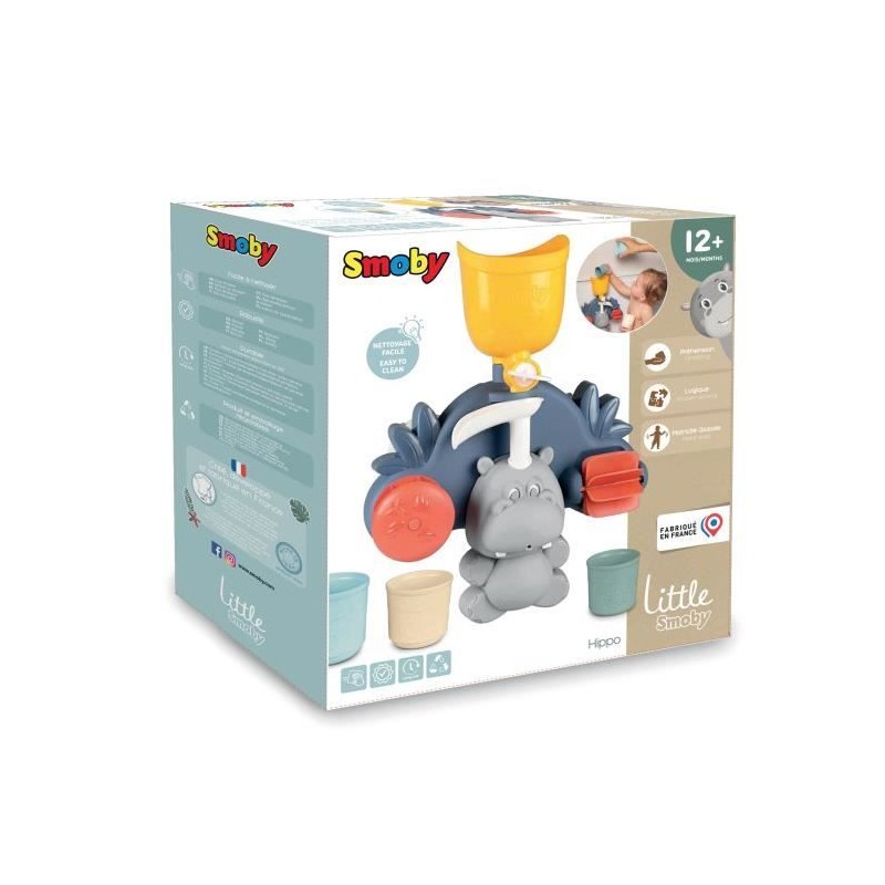 Jouet de bain Smoby Little Smoby Hippo - Toboggan et roues pour bébé