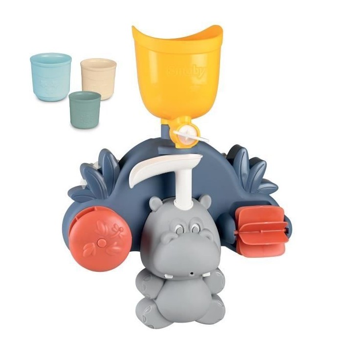 Jouet de bain Smoby Little Smoby Hippo - Toboggan et roues pour bébé de 18 mois - Bleu et vert Jouet de bain Smoby Little Smoby Hippo - Toboggan et roues pour bébé de 18 mois - Bleu et vert