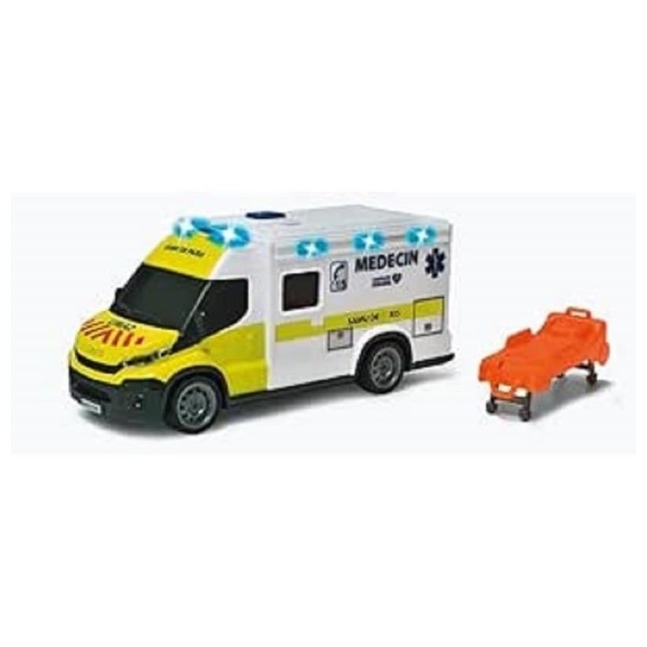 Ambulance Samu - Dickie - IVECO Daily - Roue libre - Effets sonores et lumineux Ambulance Samu - Dickie - IVECO Daily - Roue libre - Effets sonores et lumineux