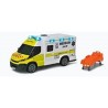 Ambulance Samu - Dickie - IVECO Daily - Roue libre - Effets sonores et