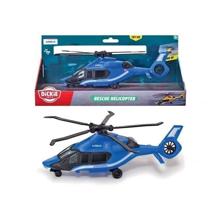 Hélicoptere Gendarmerie Airbus 23cm - Dickie - Roues Libres - Bleu - Mixte - Des 3 Ans