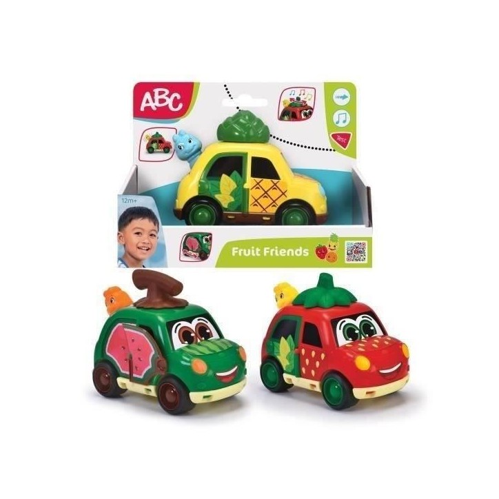 Voiture sonore pour enfant - Dickie - ABC Fruit Friends - Fonctions sonores et accessoires - A partir de 12 mois Voiture sonore pour enfant - Dickie - ABC Fruit Friends - Fonctions sonores et accessoires - A partir de 12 mois