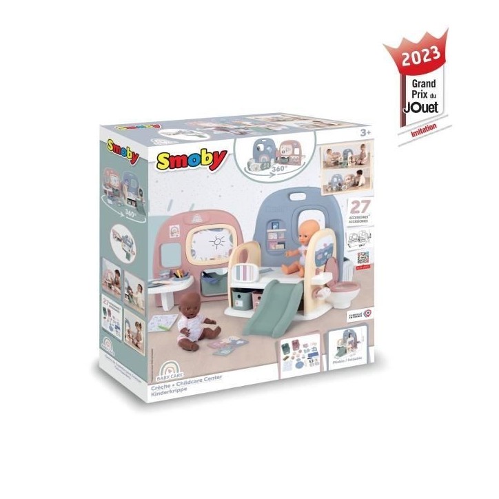 Smoby - Baby Care - Creche 5 Espaces + 27 Accessoires - Poupon jusqu'a 42 cm Smoby - Baby Care - Creche 5 Espaces + 27 Accessoires - Poupon jusqu'a 42 cm