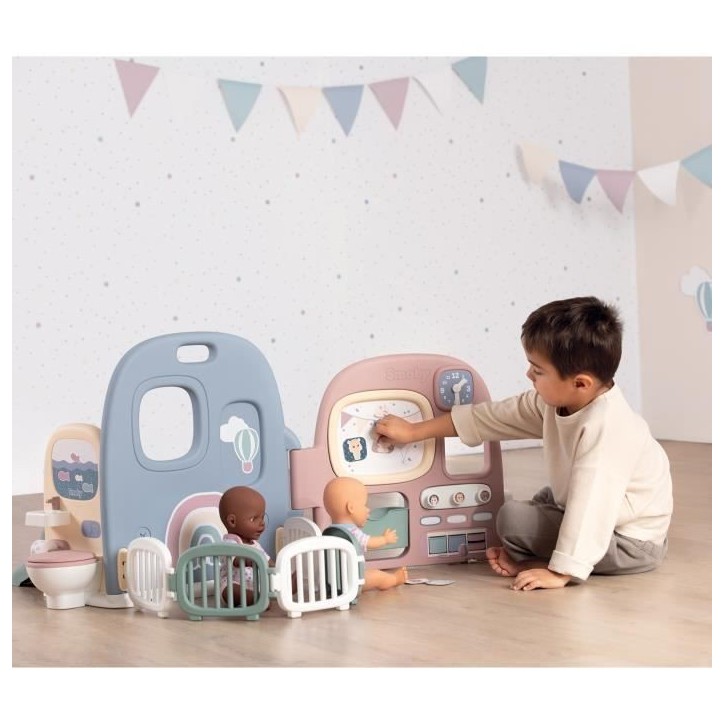 Smoby - Baby Care - Creche 5 Espaces + 27 Accessoires - Poupon jusqu'a 42 cm Smoby - Baby Care - Creche 5 Espaces + 27 Accessoires - Poupon jusqu'a 42 cm