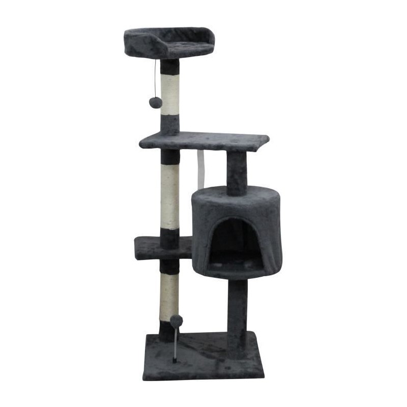 JASPER Arbre a chat gris 40 x 40 x 114 cm -3 plateformes, 1 niche, pot JASPER Arbre a chat gris 40 x 40 x 114 cm -3 plateformes, 1 niche, pot