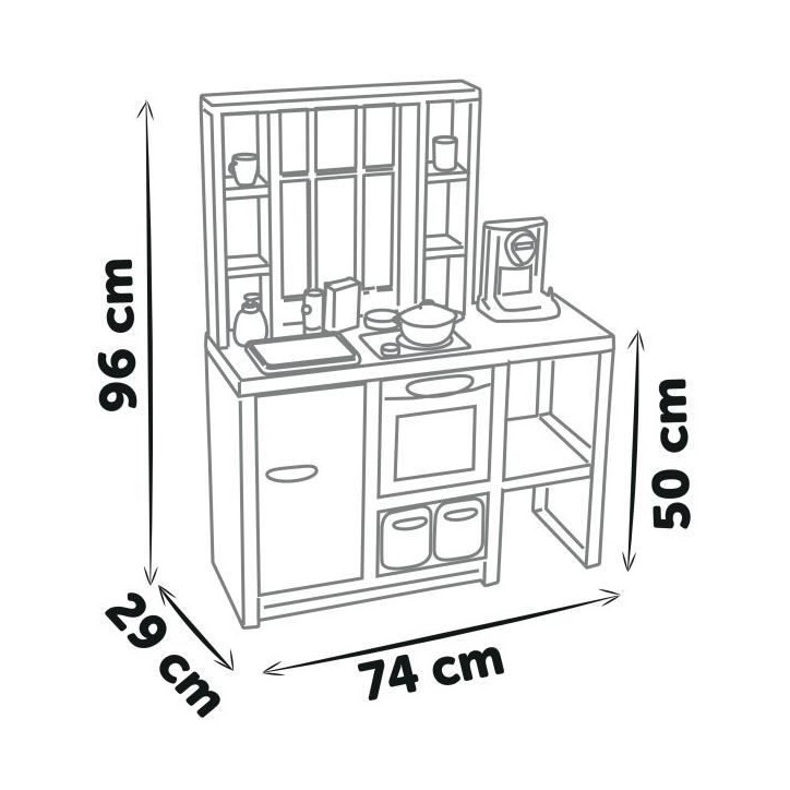 Cuisine pour enfants Smoby Loft avec 32 accessoires, design industriel, des 3 ans