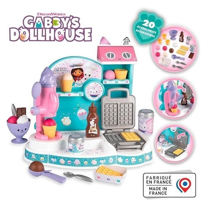 Gabby et la Maison Magique - Marchande de glaces - Smoby - 20 Accessoires - Fabriqué en France Gabby et la Maison Magique - Marchande de glaces - Smoby - 20 Accessoires - Fabriqué en France