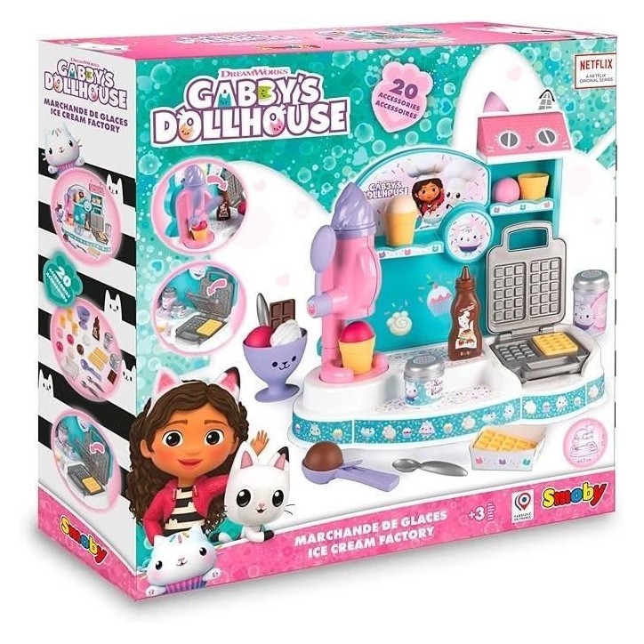 Gabby et la Maison Magique - Marchande de glaces - Smoby - 20 Accessoires - Fabriqué en France Gabby et la Maison Magique - Marchande de glaces - Smoby - 20 Accessoires - Fabriqué en France