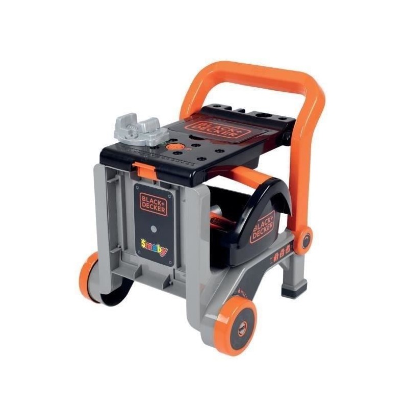 Smoby - Black+Decker - Diable + Boite 3 en 1 - 19 accessoires - Fabriq Smoby - Black+Decker - Diable + Boite 3 en 1 - 19 accessoires - Fabriq