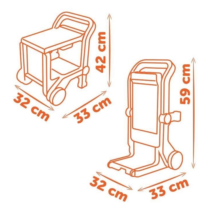 Smoby - Black+Decker - Diable + Boite 3 en 1 - 19 accessoires - Fabriqué en France