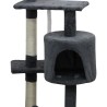 JASPER Arbre a chat gris 40 x 40 x 114 cm -3 plateformes, 1 niche, pot