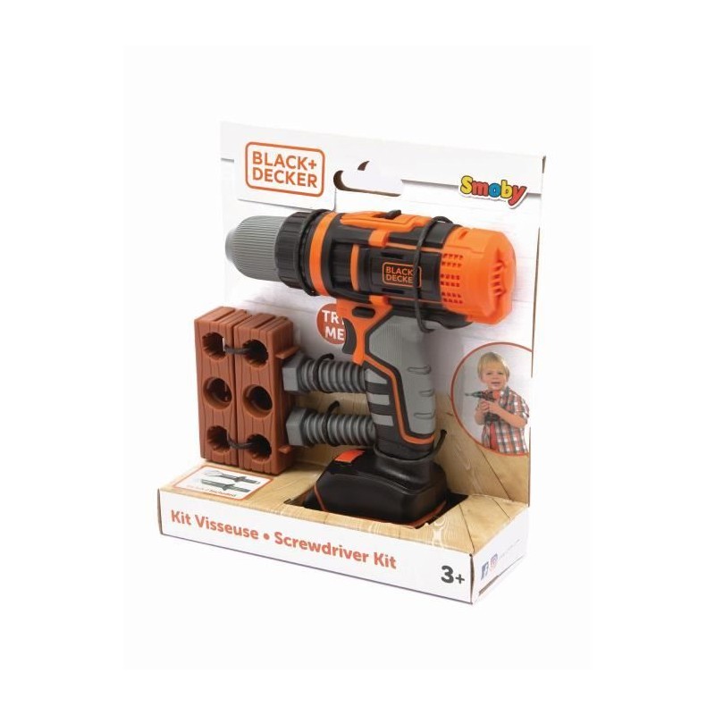 Smoby - Black+Decker - Perceuse Visseuse Mécanique Smoby - Black+Decker - Perceuse Visseuse Mécanique