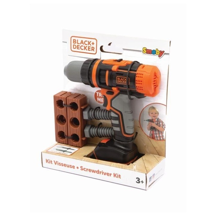 Smoby - Black+Decker - Perceuse Visseuse Mécanique