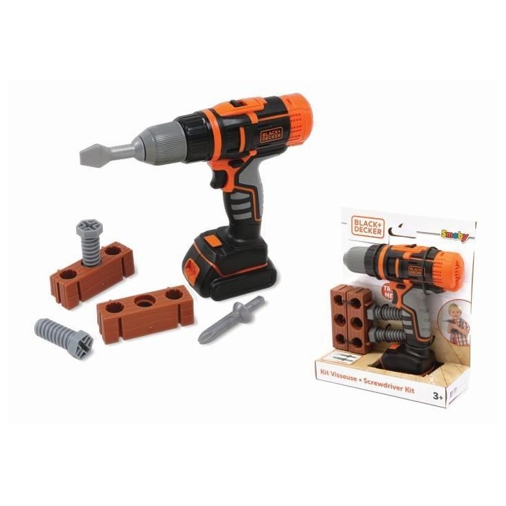 Smoby - Black+Decker - Perceuse Visseuse Mécanique
