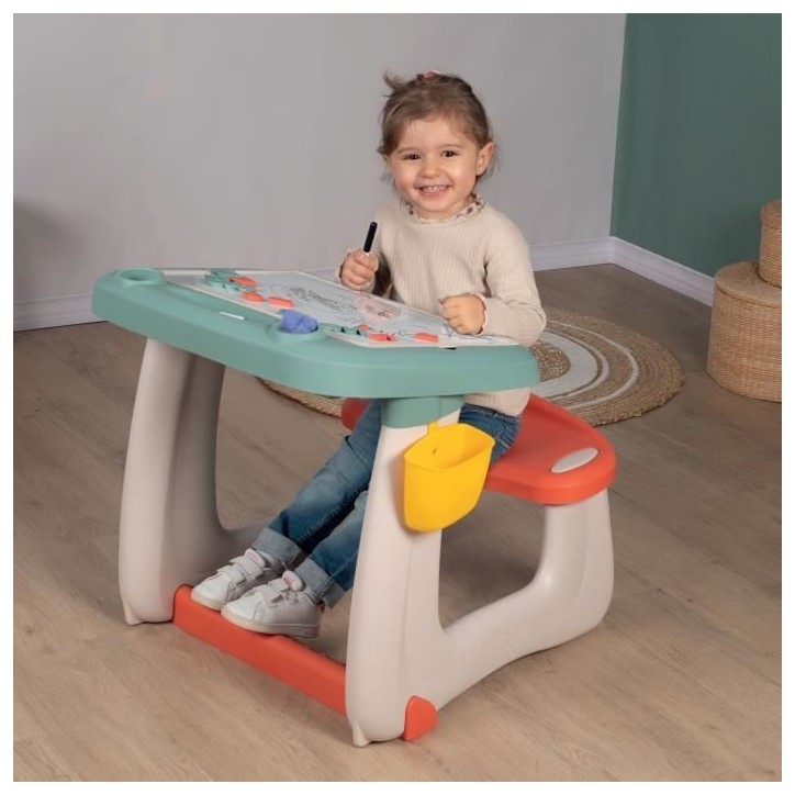 Bureau Petit Ecolier - Smoby - 80 Accessoires Inclus - Vert - 63 X 69 X 58 - Des 3 ans
