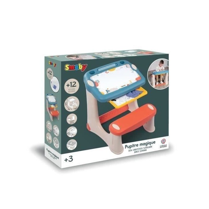 Smoby - Pupitre Magique - 12 Accessoires Inclus - Des 2 Ans Smoby - Pupitre Magique - 12 Accessoires Inclus - Des 2 Ans