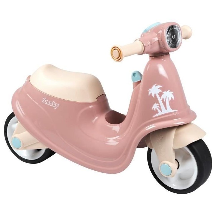 Smoby - Porteur scooter Rose - Coffre a Jouets - Roues silencieuses Dés 2ans