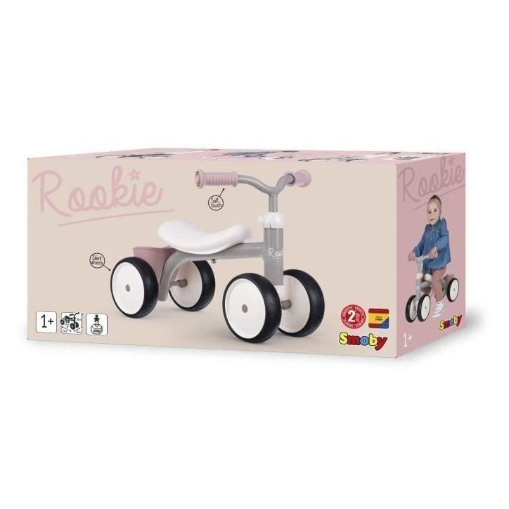 Porteur Rookie Rose en métal pour enfant des 12 mois - Smoby