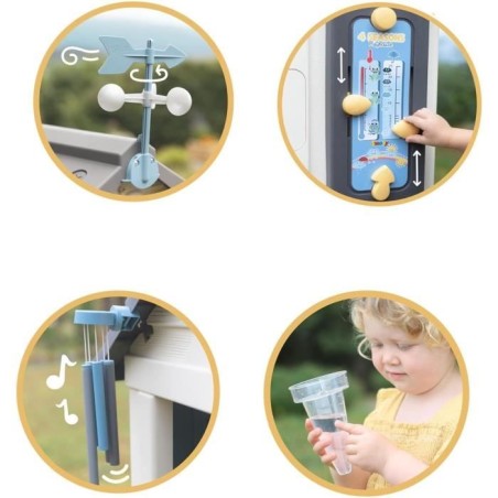 Smoby Maison enfant 4 Saisons - Cabane éducative - Activités ludique sur le theme de la Météo - Fabriqué en France