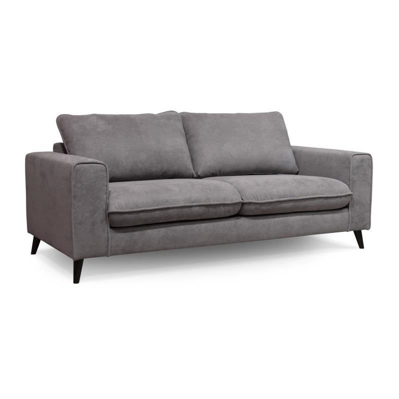 Canapé convertible - 3 places - SOAN - Tissu gris - 202 x 98 x 88 cm Canapé convertible - 3 places - SOAN - Tissu gris - 202 x 98 x 88 cm