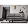 Canapé convertible - 3 places - SOAN - Tissu gris - 202 x 98 x 88 cm