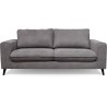 Canapé convertible - 3 places - SOAN - Tissu gris - 202 x 98 x 88 cm